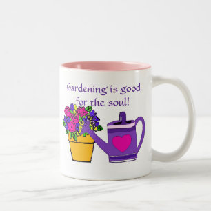 Die Gartenarbeit ist für die Soul-Tasse gut Zweifarbige Tasse