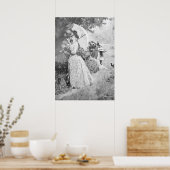 Die Gartenlaube 1895, Stolen Kiss in Black & White Poster (Küche)