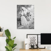 Die Gartenlaube 1895, Stolen Kiss in Black & White Poster (Heimbüro)