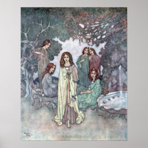 Die Gartenmühle von Edmund Dulac Poster