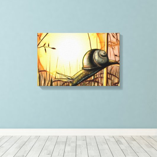 Die Gartenschnecke umarmte Canvas Leinwanddruck (Insitu (Holzboden))