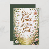 Die Gartenwegszene wächst mit einem guten Zitat (Vorne/Hinten)