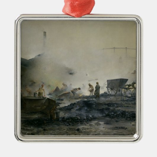 Die Gas-Fabrik bei Courcelles, 1884 Ornament Aus Metall (Vorne)