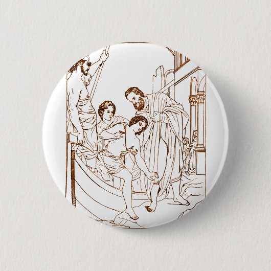 Die Gastfreundschaft von St. Julian, dem Gastgeber Button (Vorderseite)