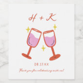 Die Gastgeschenk Hochzeit der Begegnungspartei Weinetikett (Einzelnes Label)