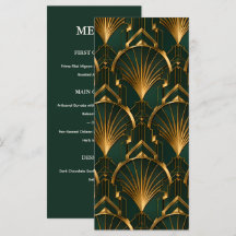 Die Gatsby Art Deco Hochzeitsmenükarte