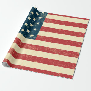 Die gealterte amerikanische Flagge verblaßte Geschenkpapier