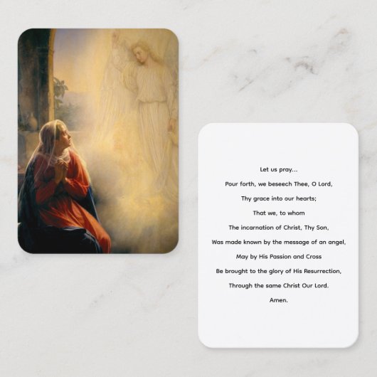 Die Gebetskarte der Ankündigung (Vorne/Hinten)