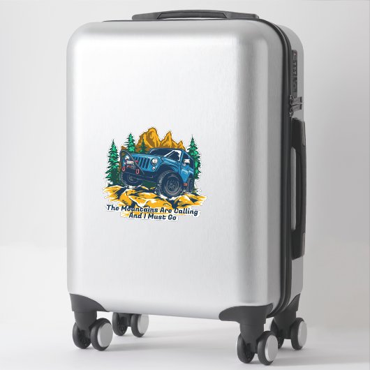Die Gebirge mit vier Rädern anpassen Aufkleber (Koffer)
