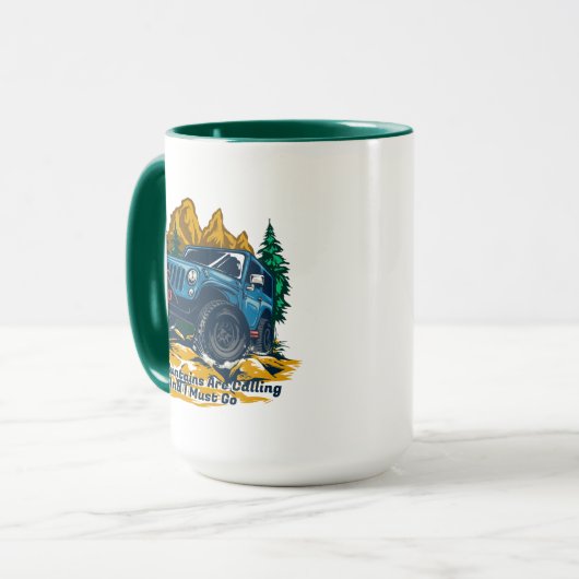 Die Gebirge mit vier Rädern anpassen Tasse (Vorderseite Links)