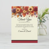 Die Geblüht Blumencreme im Herbst Dankeskarte (Stehend Vorderseite)