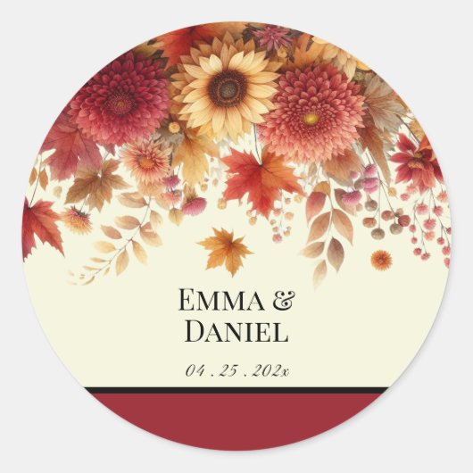 Die Geblüht Blumencreme im Herbst Runder Aufkleber (Vorderseite)