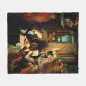 Die Geburt 1495 Fleecedecke (Vorderseite (Horizontal))