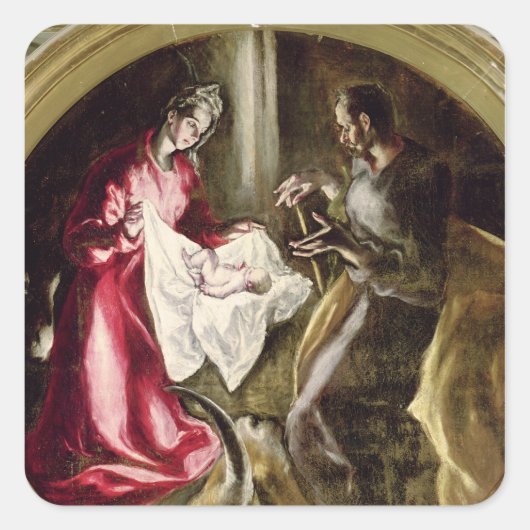 Die Geburt, 1587-1614 Quadratischer Aufkleber (Vorderseite)