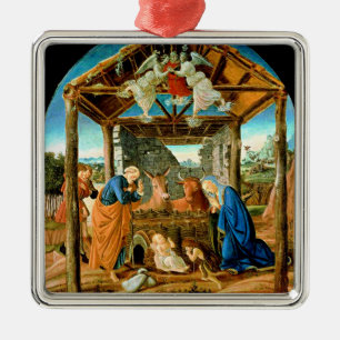 Die Geburt Christi, berühmtes Gemälde von Sandro B Ornament Aus Metall