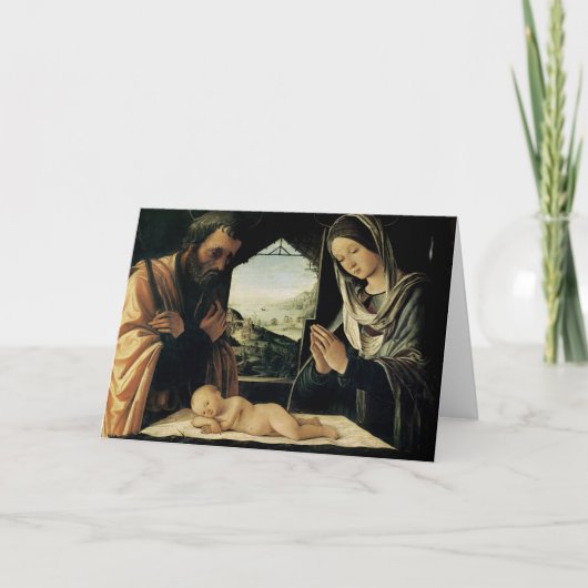 Die Geburt Christi, c.1490 Feiertagskarte (Vorderseite)