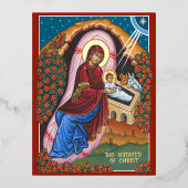 Die Geburt Christi Folie Einladungspostkarte (Vorderseite)