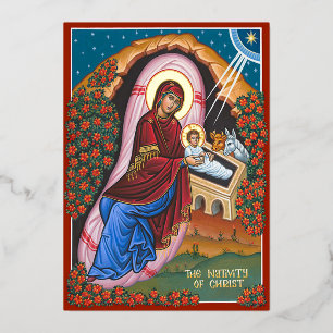 Die Geburt Christi Folien Feiertagskarte