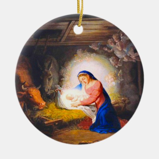 Die Geburt Christi Keramik Ornament (Vorne)