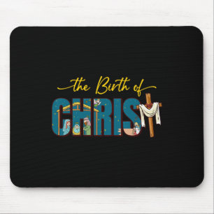Die Geburt Christi Kreuz religiöse Weihnachten Nat Mousepad