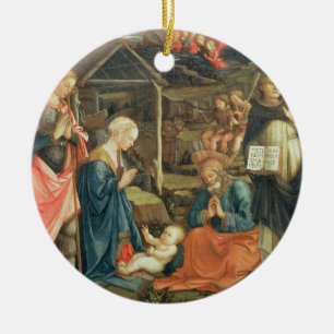 Die Geburt Christi mit SS. Michael und Dominic, Keramik Ornament