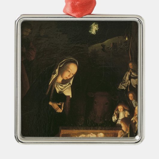 Die Geburt Christi nachts Silbernes Ornament (Vorne)