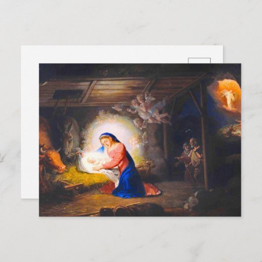 Die Geburt Christi Postkarte (Vorne/Hinten)