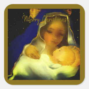 Die Geburt Christi Quadratischer Aufkleber