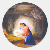 Die Geburt Christi Runder Aufkleber (Vorderseite)