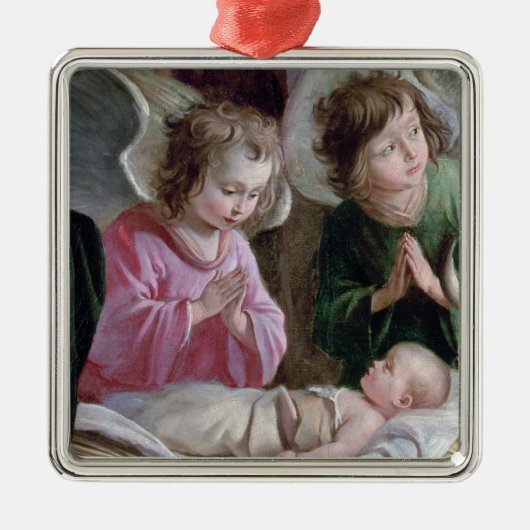 Die Geburt Christi, vom Buxtehude Altar, 1400-10 Silbernes Ornament (Vorne)