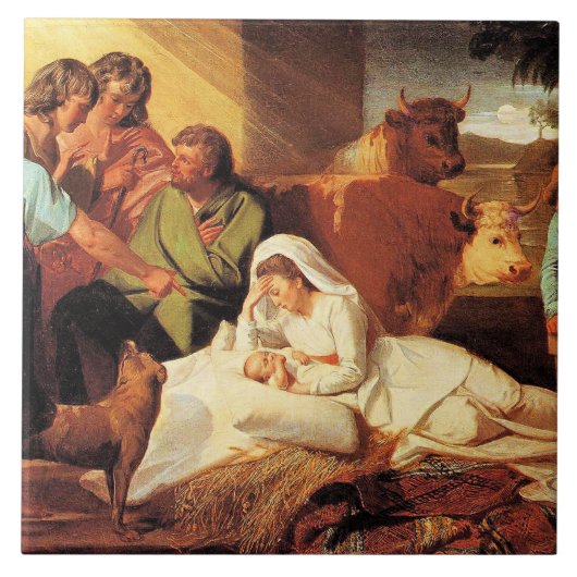 Die Geburt Christi von John Singleton Copley Fliese (Vorderseite)