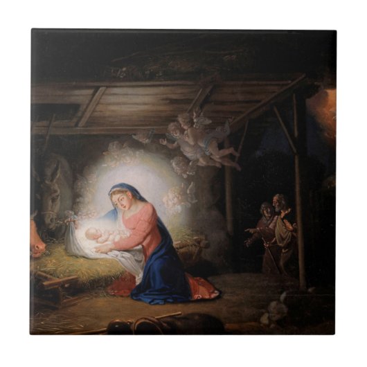 Die Geburt Christi (von Wladimir Borovikowski) Fliese (Vorderseite)