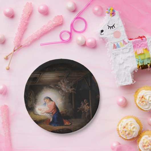 Die Geburt Christi (von Wladimir Borovikowski) Pappteller (Party)