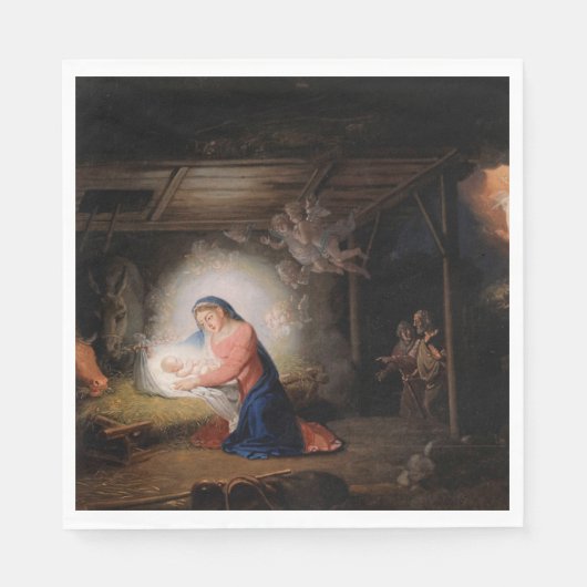 Die Geburt Christi (von Wladimir Borovikowski) Serviette (Vorderseite)