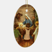 Die Geburt Christi - Weihnachtsverzierung Keramikornament (Rechts)