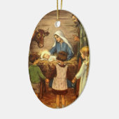 Die Geburt Christi - Weihnachtsverzierung Keramikornament (Links)