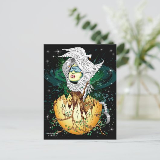 Die Geburt der Mutter Erde Postkarte (Stehend Vorderseite)