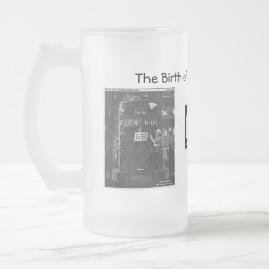 Die Geburt der Penn Zentraleisenbahn Mattglas Bierglas (Links)