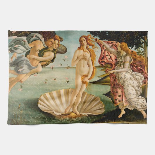Die Geburt der Venus | Botticelli Geschirrtuch (Horizontal)