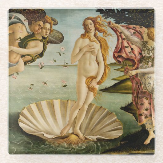 Die Geburt der Venus | Botticelli Glasuntersetzer (Vorderseite)