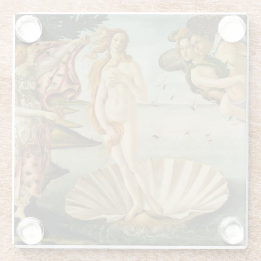 Die Geburt der Venus | Botticelli Glasuntersetzer (Rückseite)