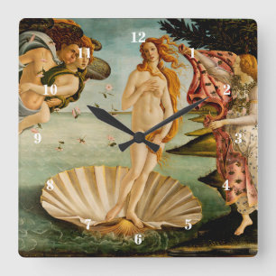 Die Geburt der Venus   Botticelli Quadratische Wanduhr