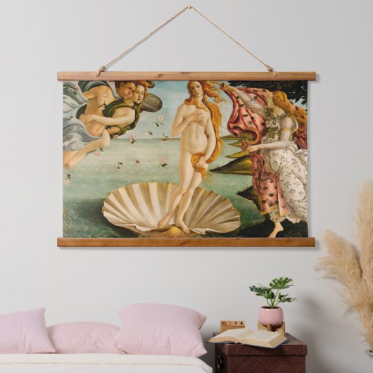 Die Geburt der Venus | Botticelli Wandteppich Mit Holzrahmen (Schlafzimmer)