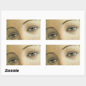 Die Geburt der Venus (Detail der Augen) Rechteckiger Aufkleber (Blatt)