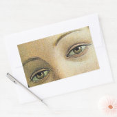 Die Geburt der Venus (Detail der Augen) Rechteckiger Aufkleber (Umschlag)