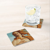 Die Geburt der Venus (Detail), Sandro Botticelli Rechteckiger Pappuntersetzer (Vor Ort)