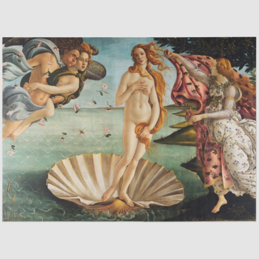 Die Geburt der Venus (Detail), Sandro Botticelli Seidenpapier (Vorderseite)