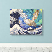 Die Geburt der Venus in der Großen Welle Leinwanddruck (Insitu (Holzboden))