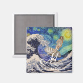 Die Geburt der Venus in der Großen Welle Magnet (Vorderseite/Rückseite)