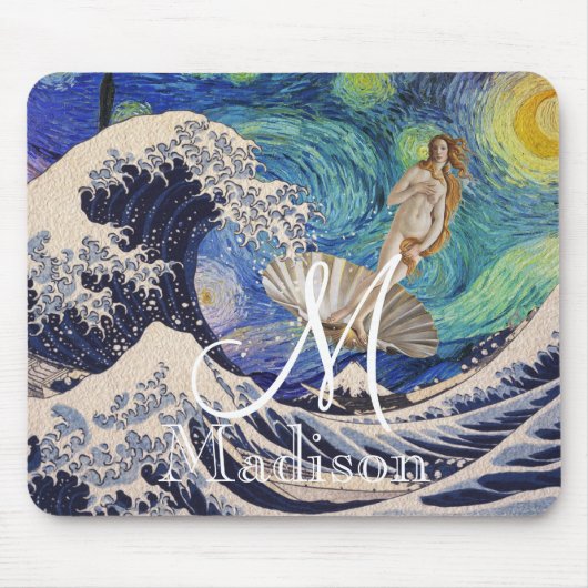 Die Geburt der Venus in der Großen Welle Mousepad (Vorne)